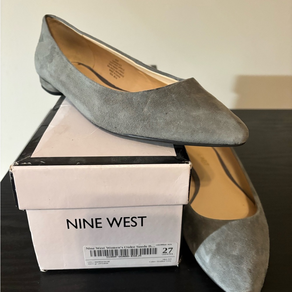Nine West Gray Suede Women's Flats Size 8
